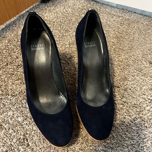 Navy suede Stuart Weitzman Wedges
